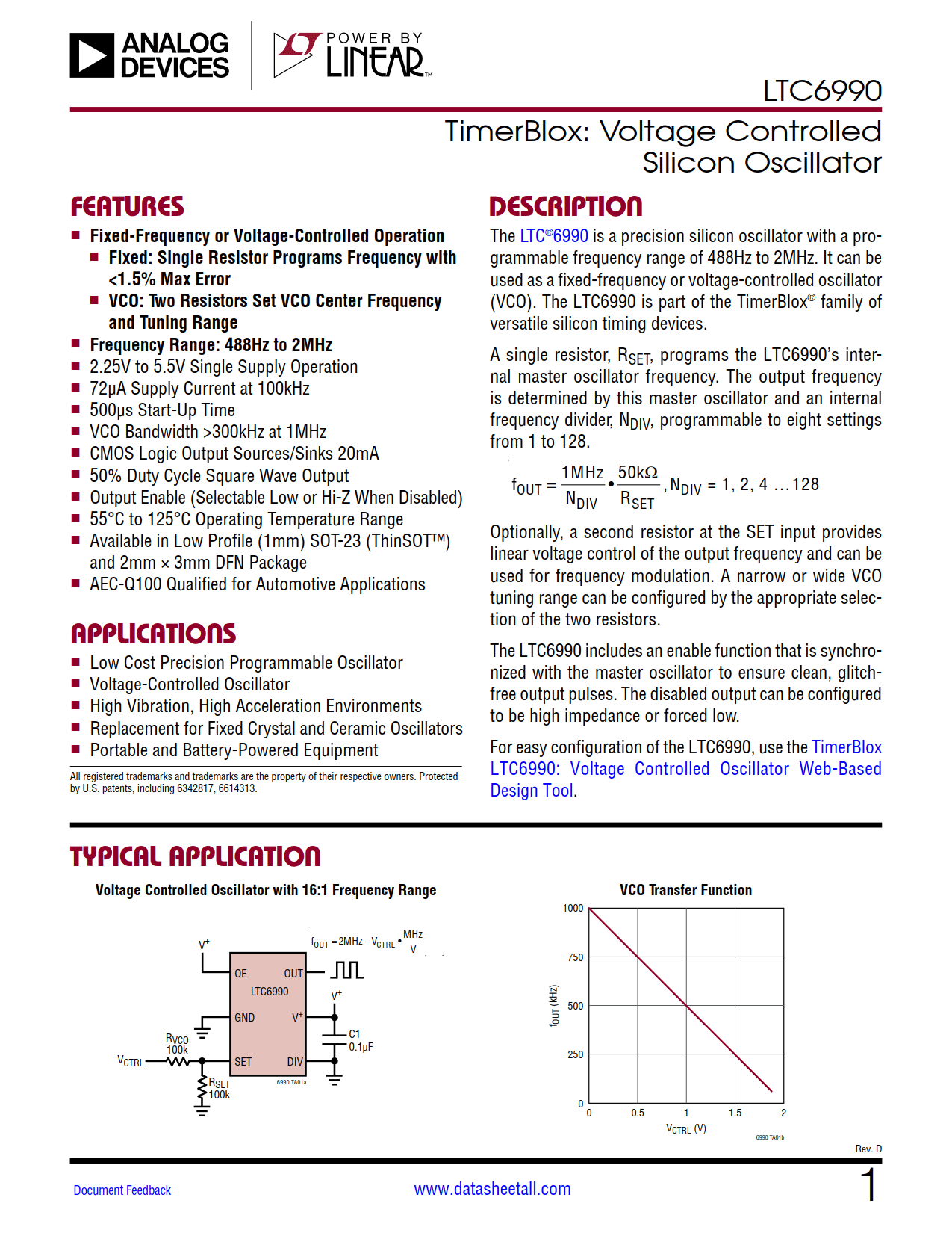 LTC6990 Datasheet