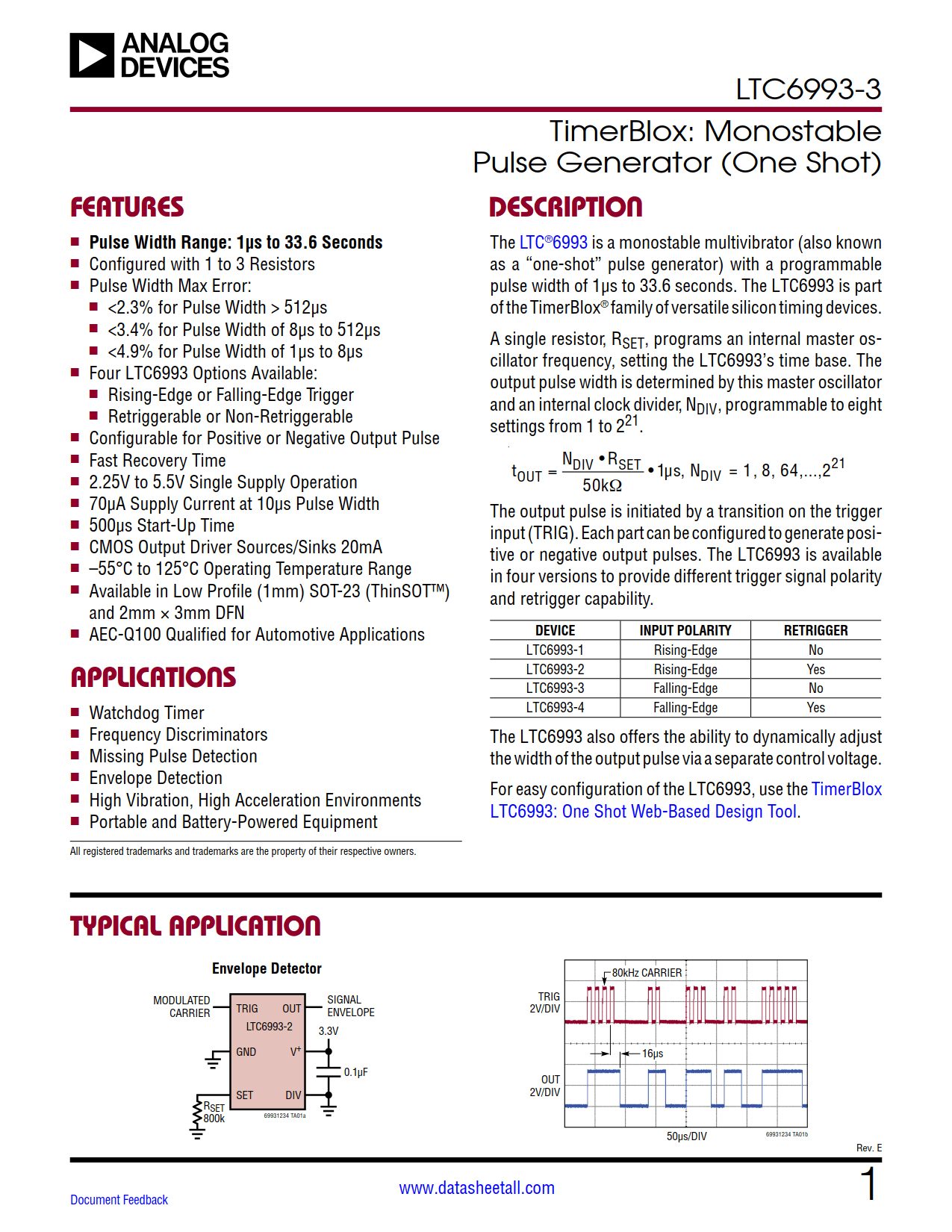 LTC6993-3 Datasheet