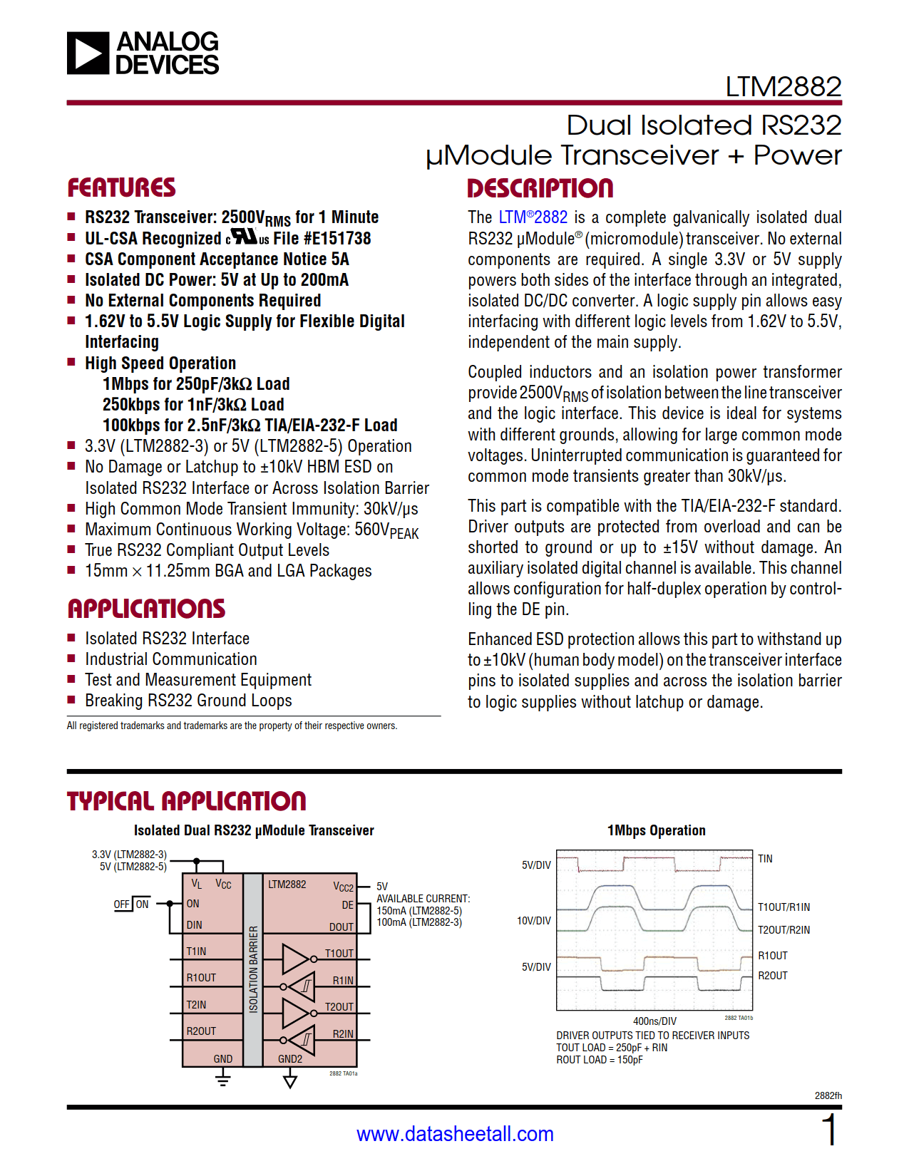 LTM2882 Datasheet