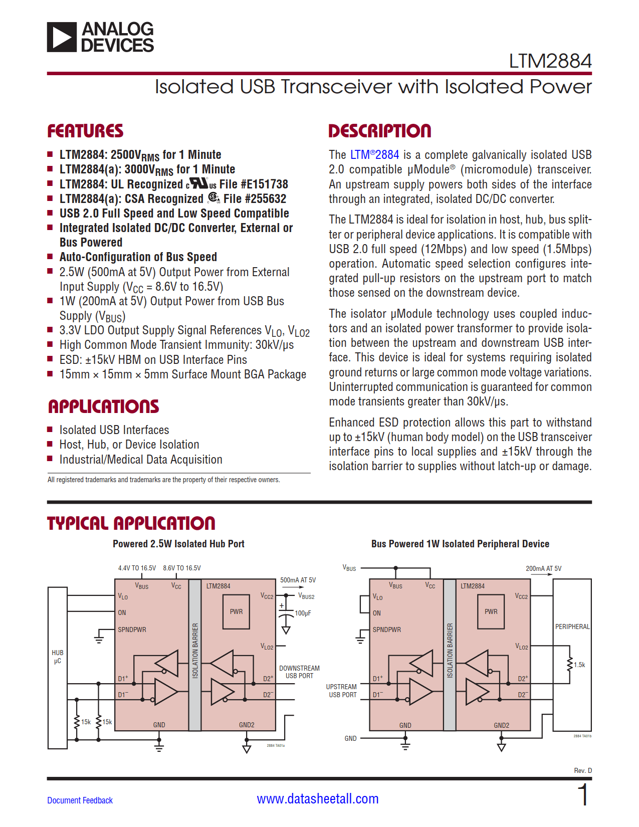 LTM2884 Datasheet