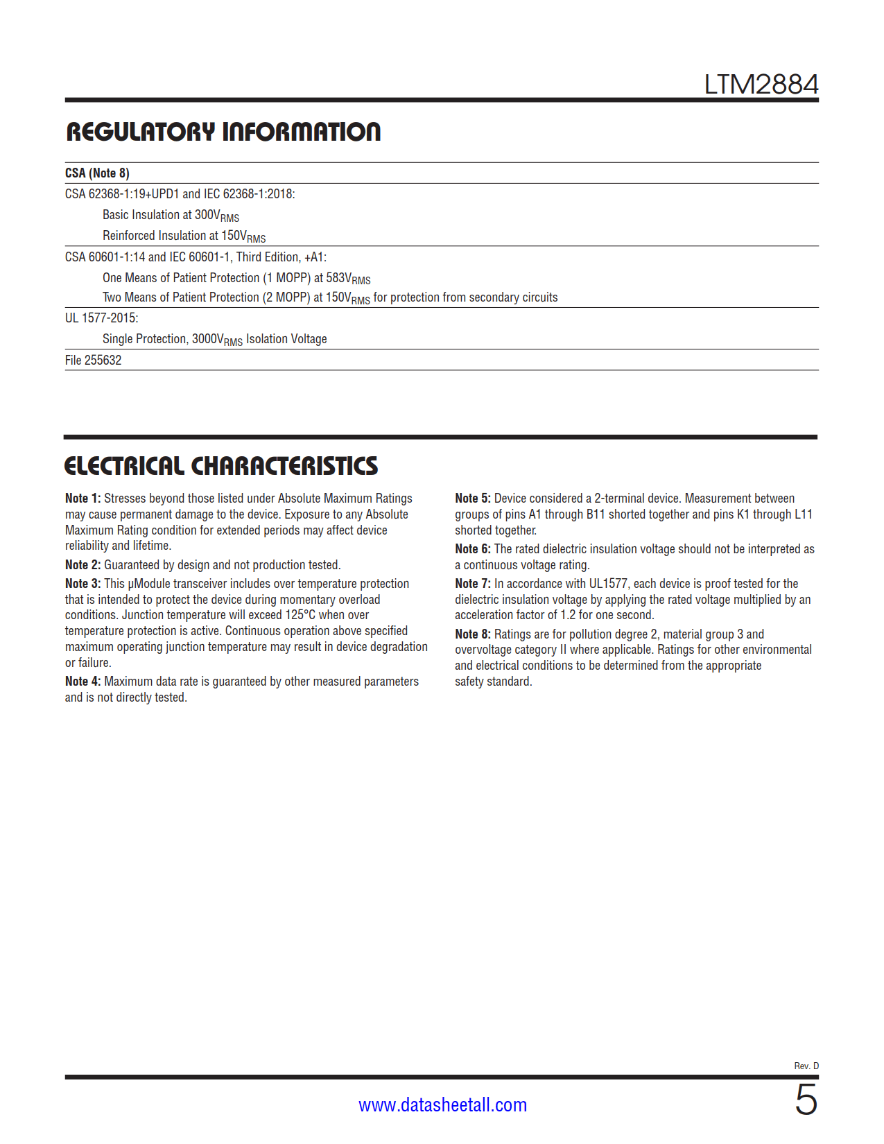 LTM2884 Datasheet Page 5