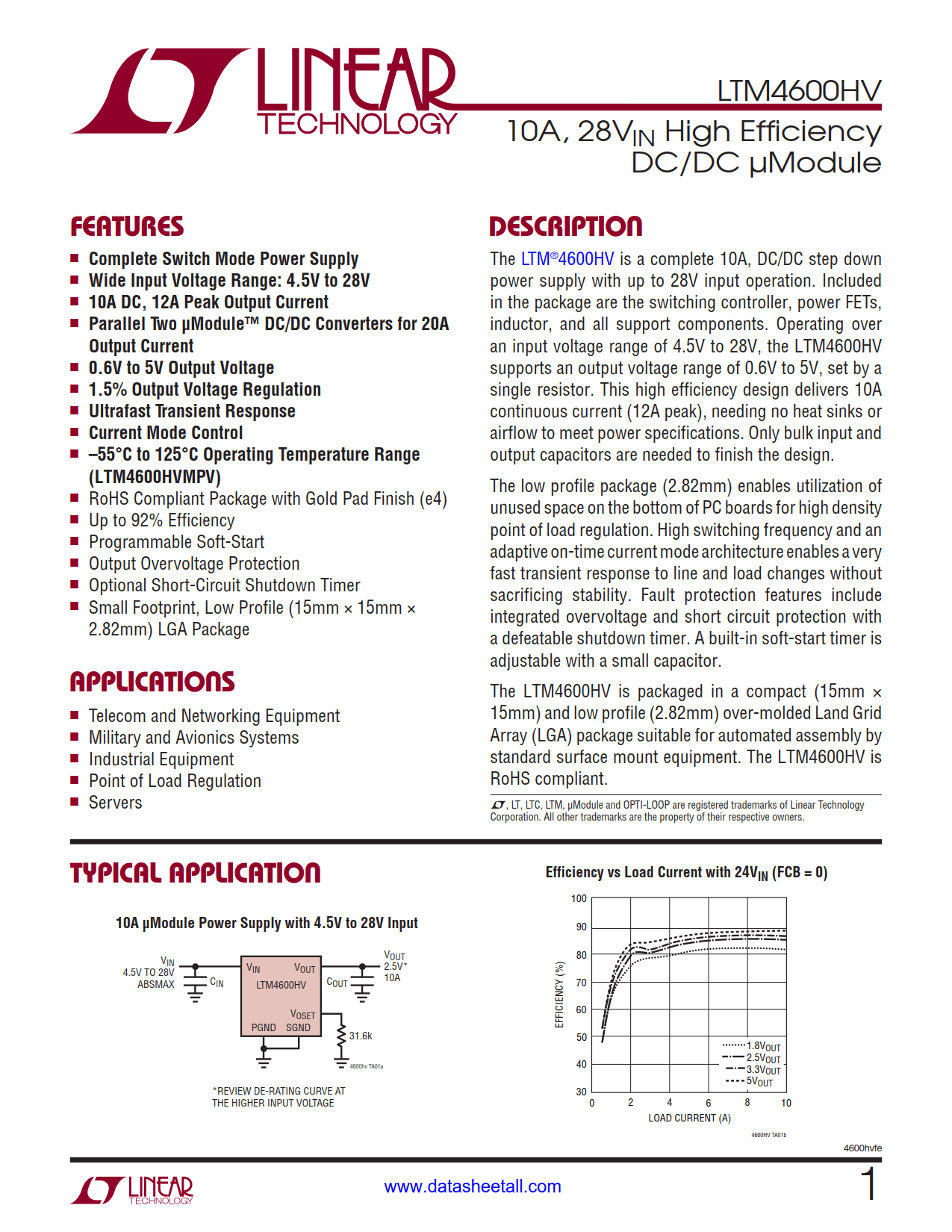 LTM4600HV Datasheet