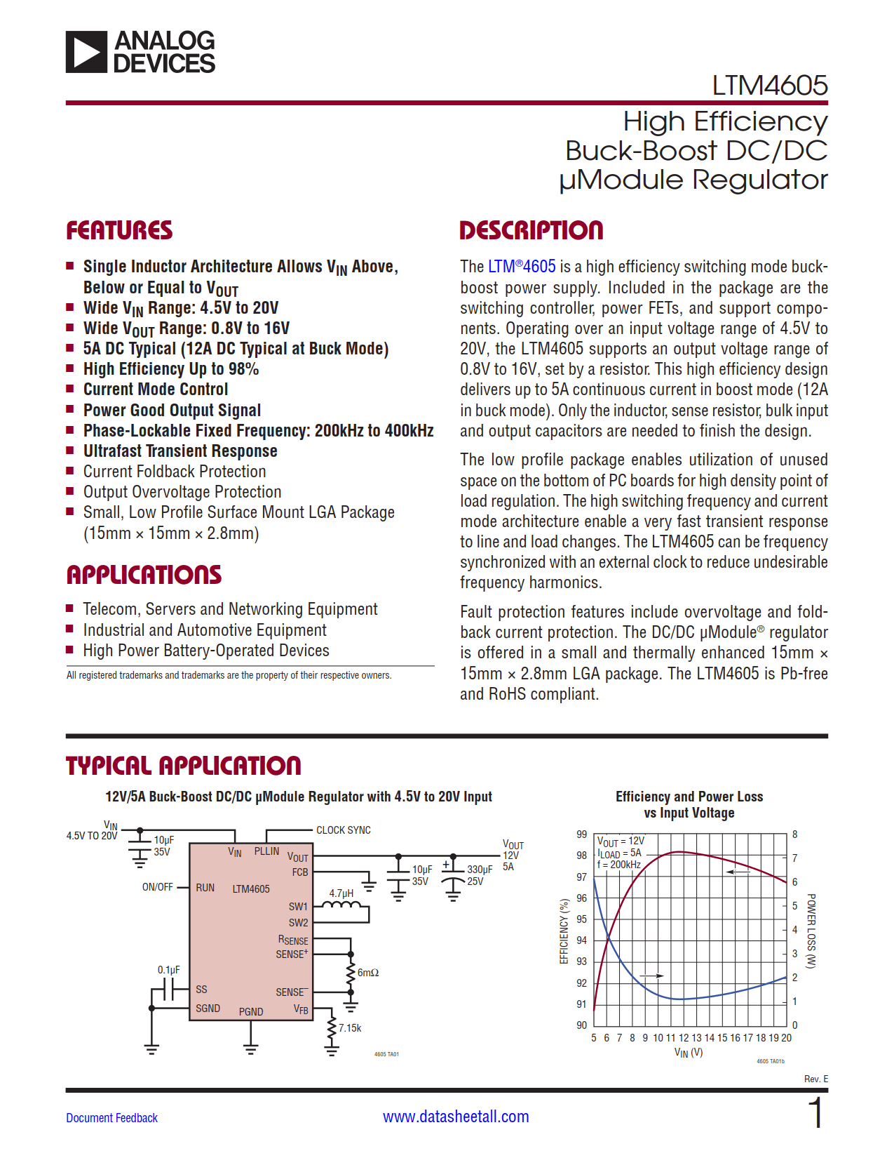 LTM4605 Datasheet