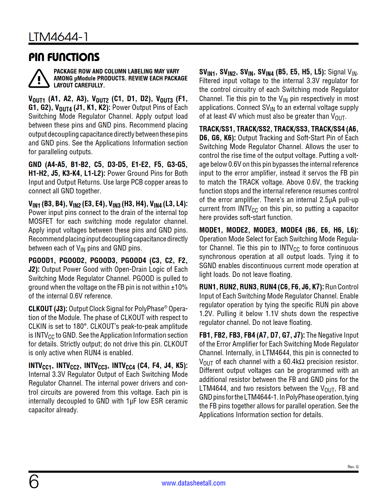 LTM4644-1 Datasheet Page 6