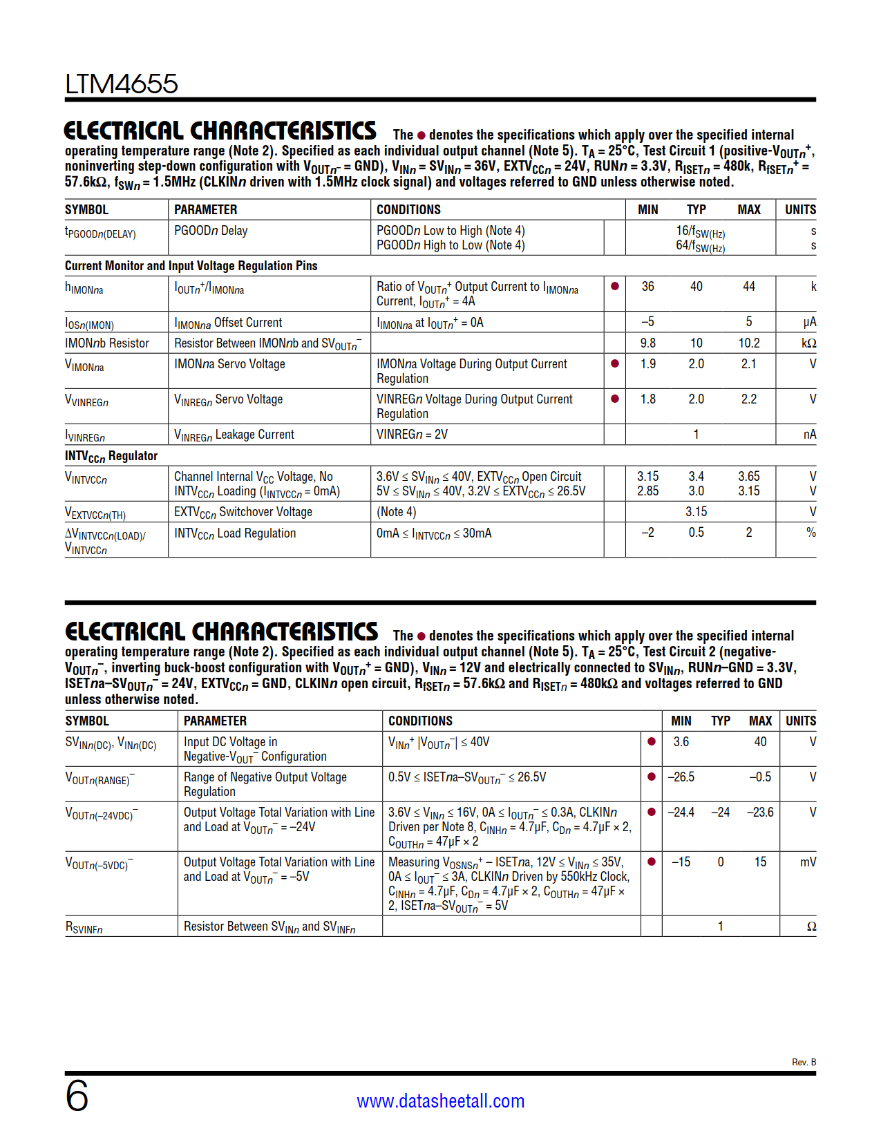 LTM4655 Datasheet Page 6