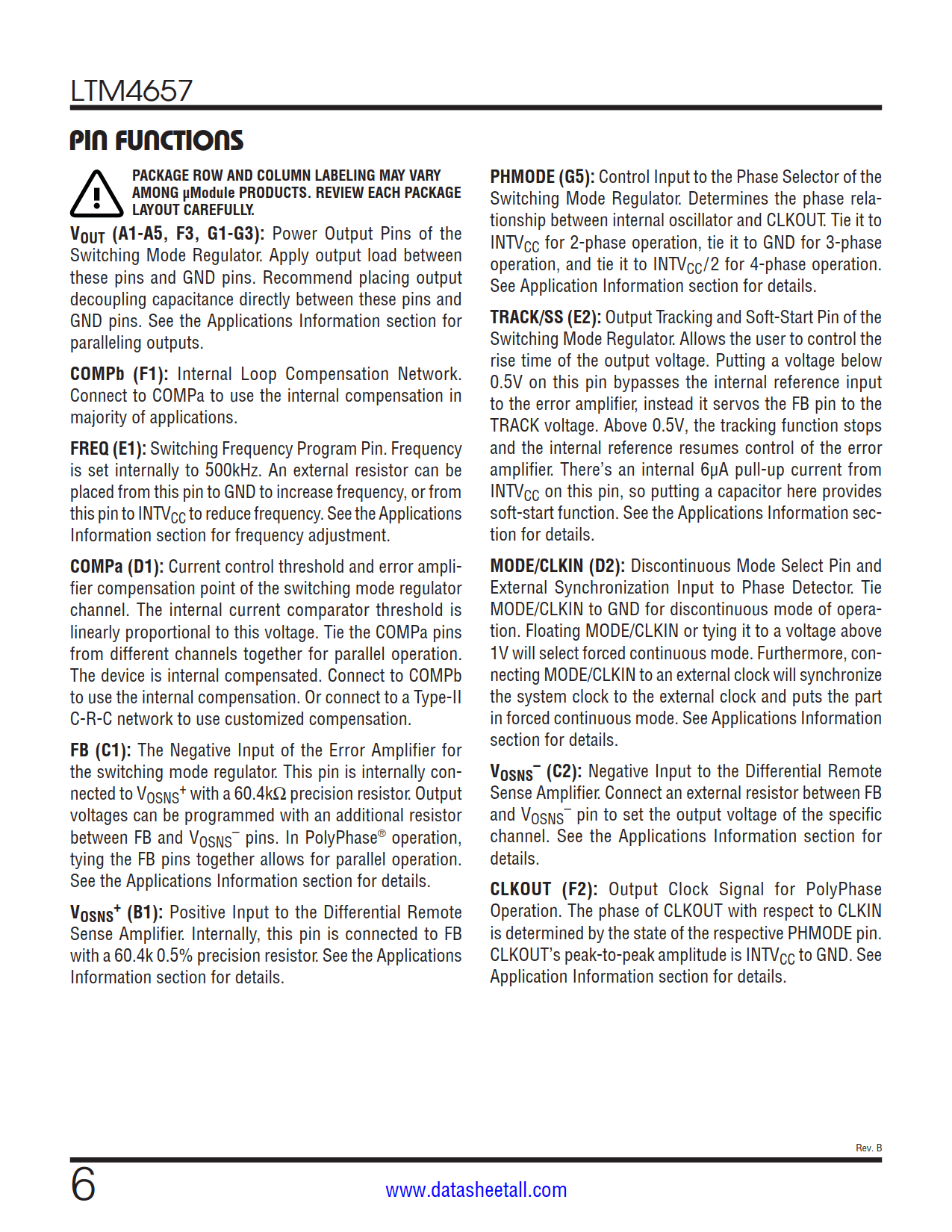 LTM4657 Datasheet Page 6