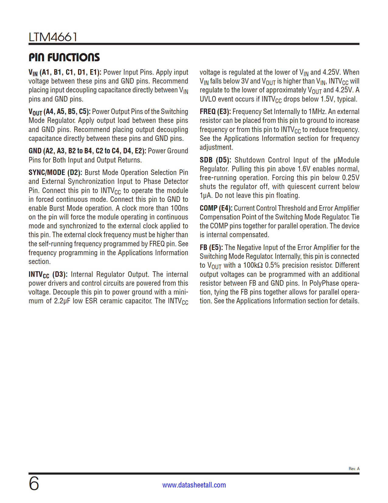 LTM4661 Datasheet Page 6