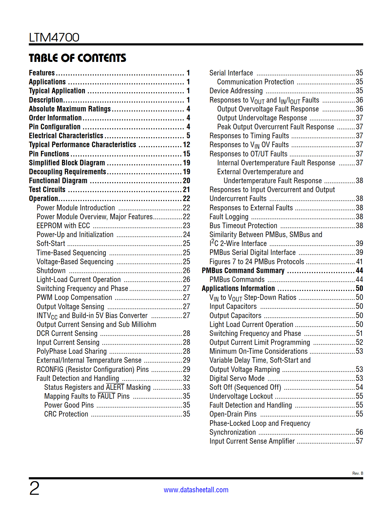 LTM4700 Datasheet Page 2