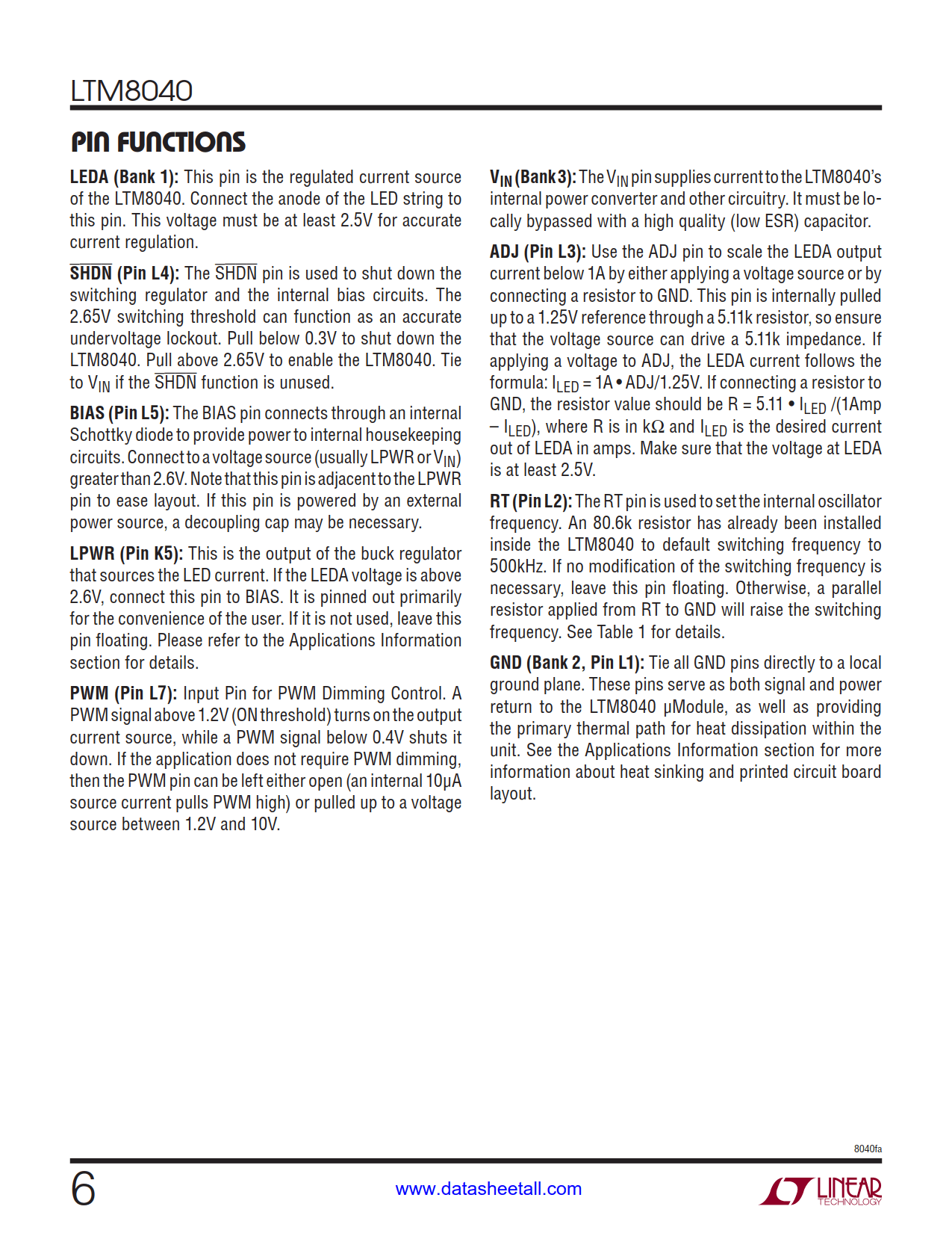 LTM8040 Datasheet Page 6