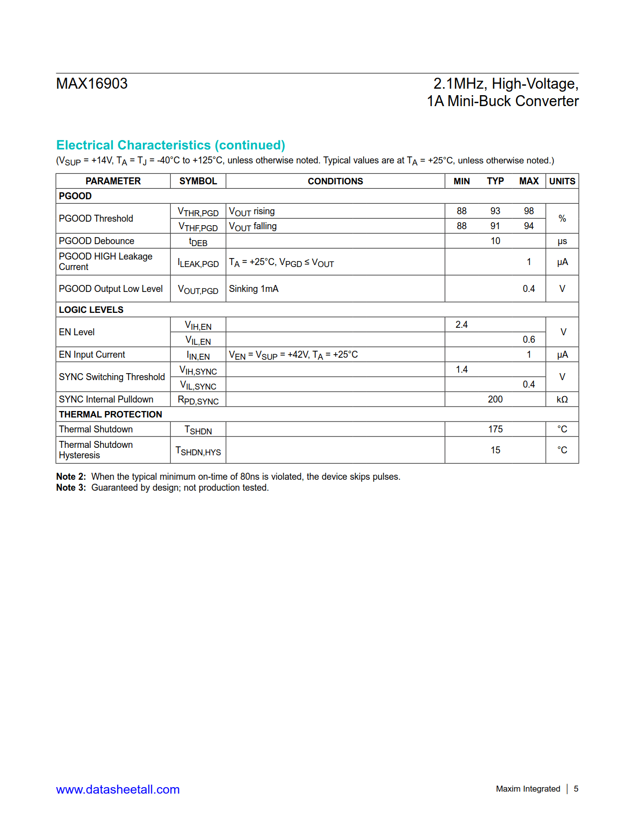 MAX16903 Datasheet Page 5