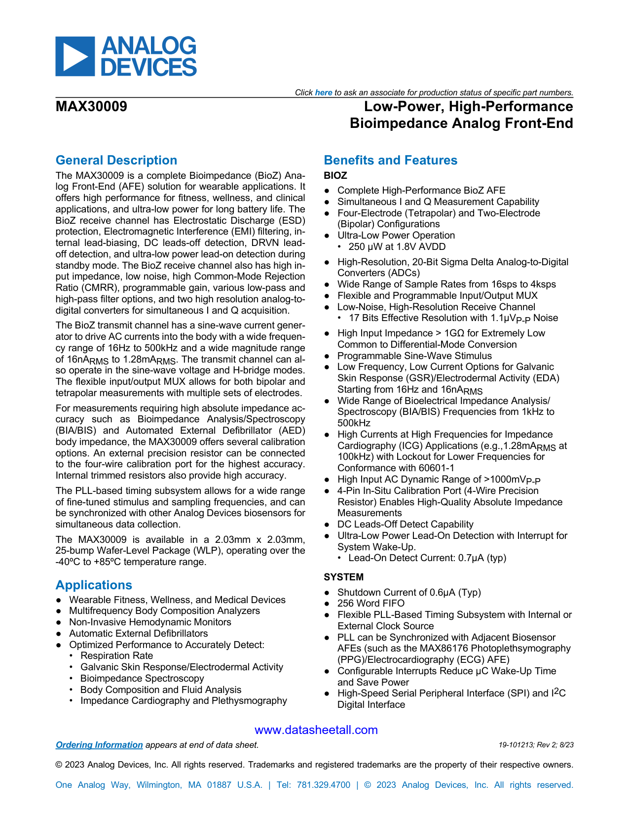 MAX30009 Datasheet