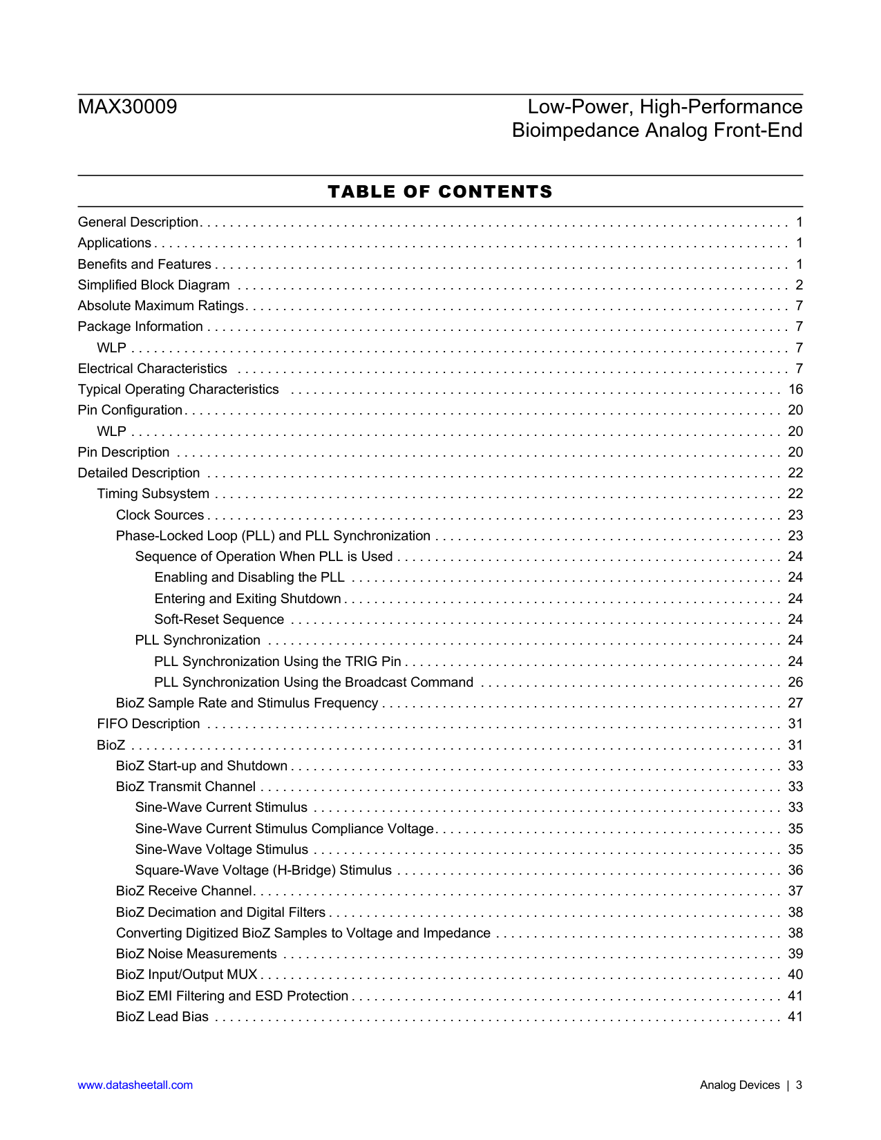 MAX30009 Datasheet Page 3