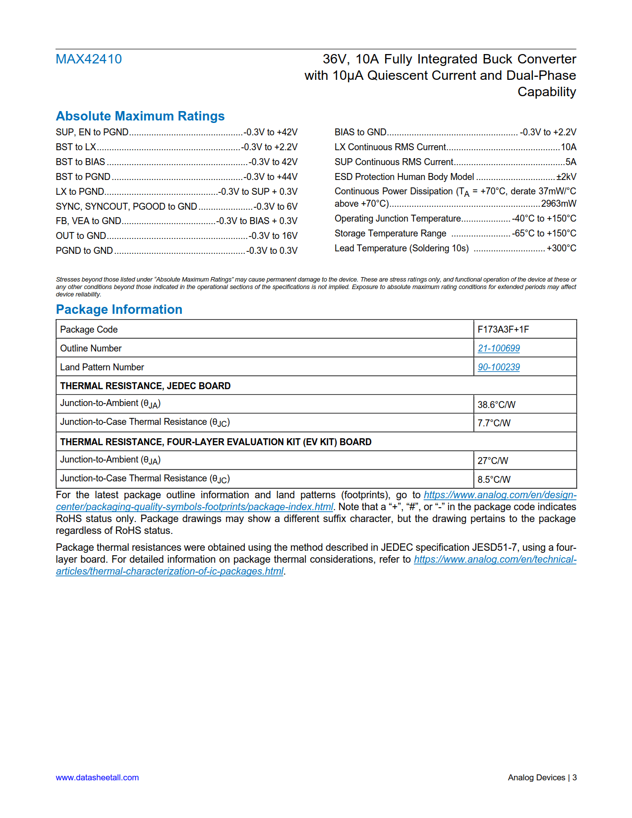 MAX42410 Datasheet Page 3