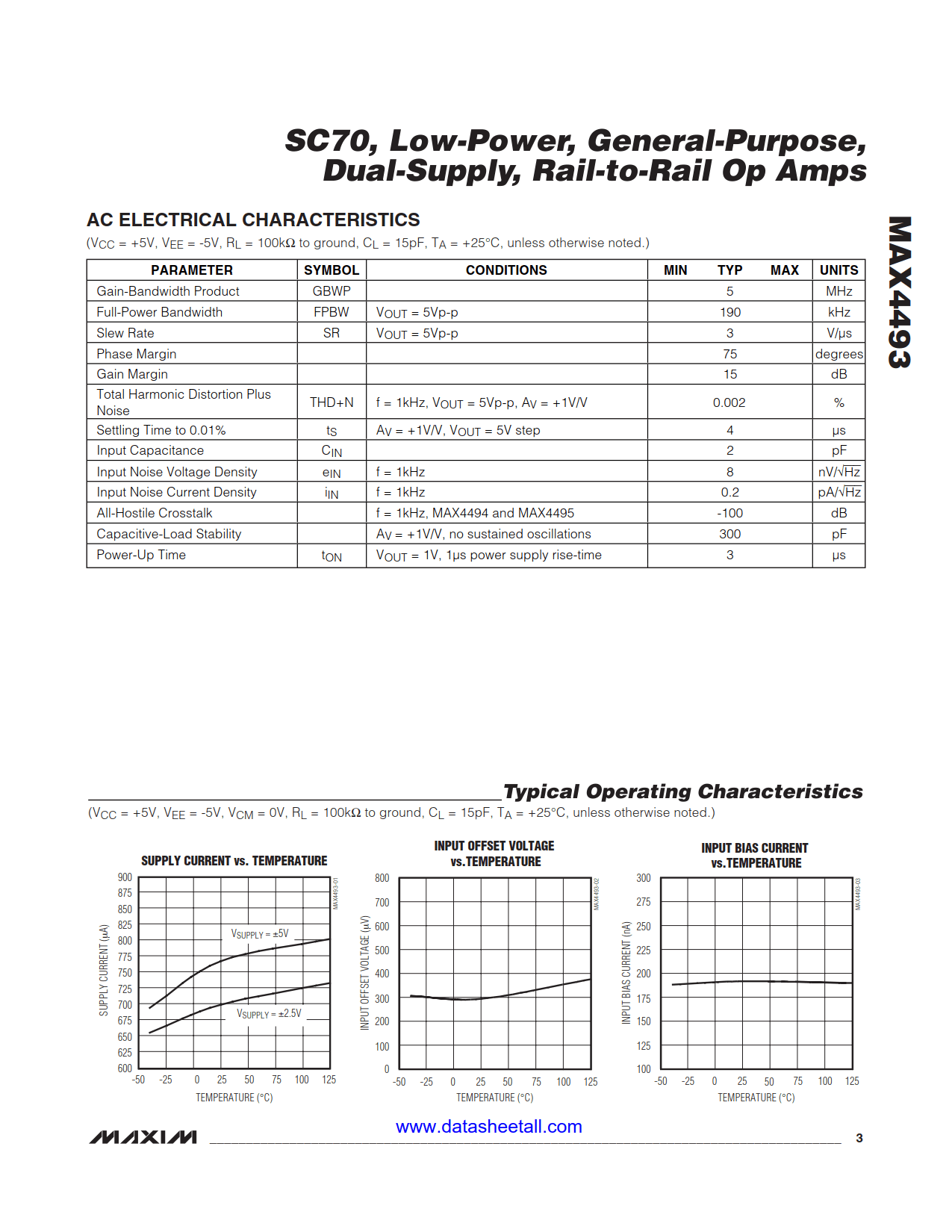 MAX4493 Datasheet Page 3