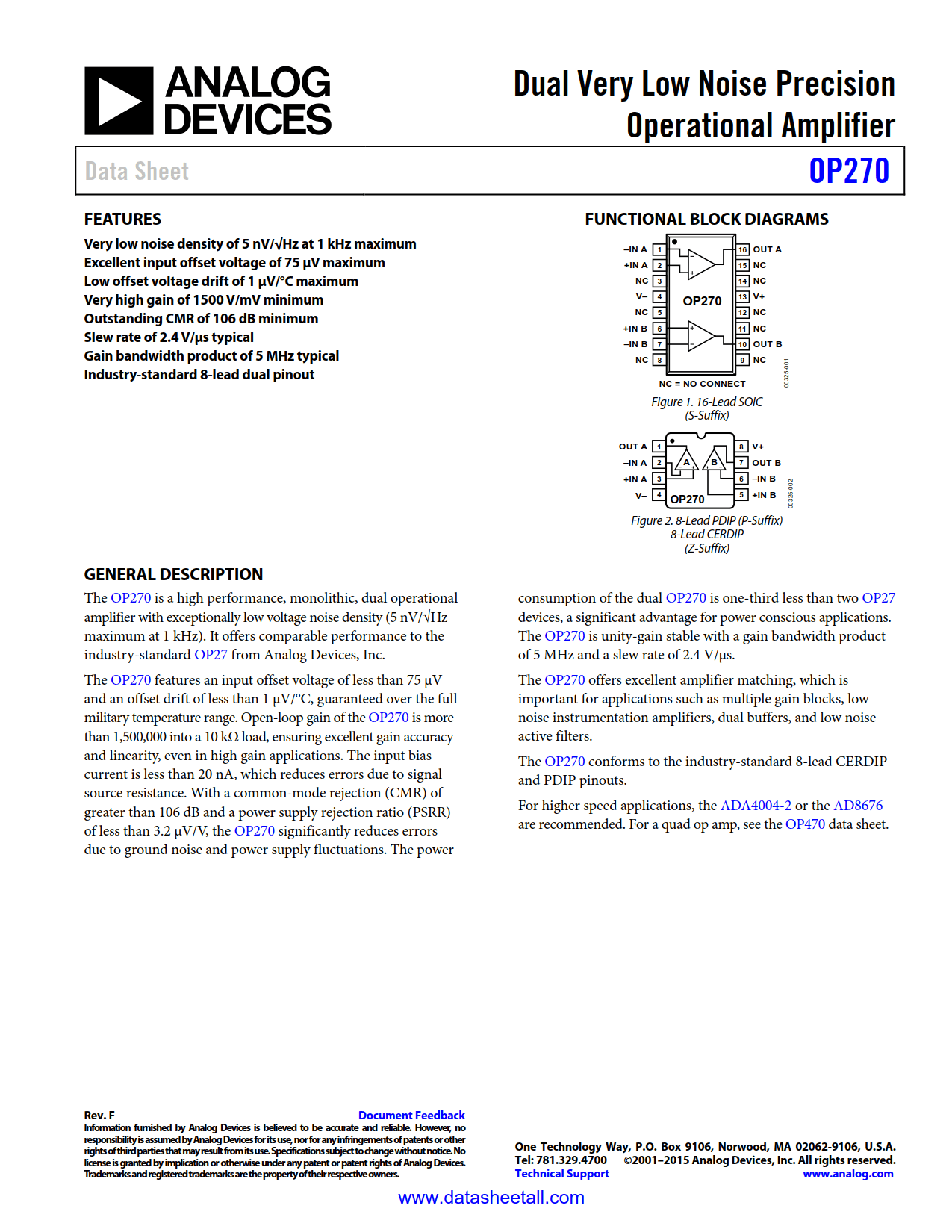 OP270 Datasheet